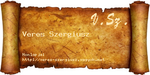 Veres Szergiusz névjegykártya